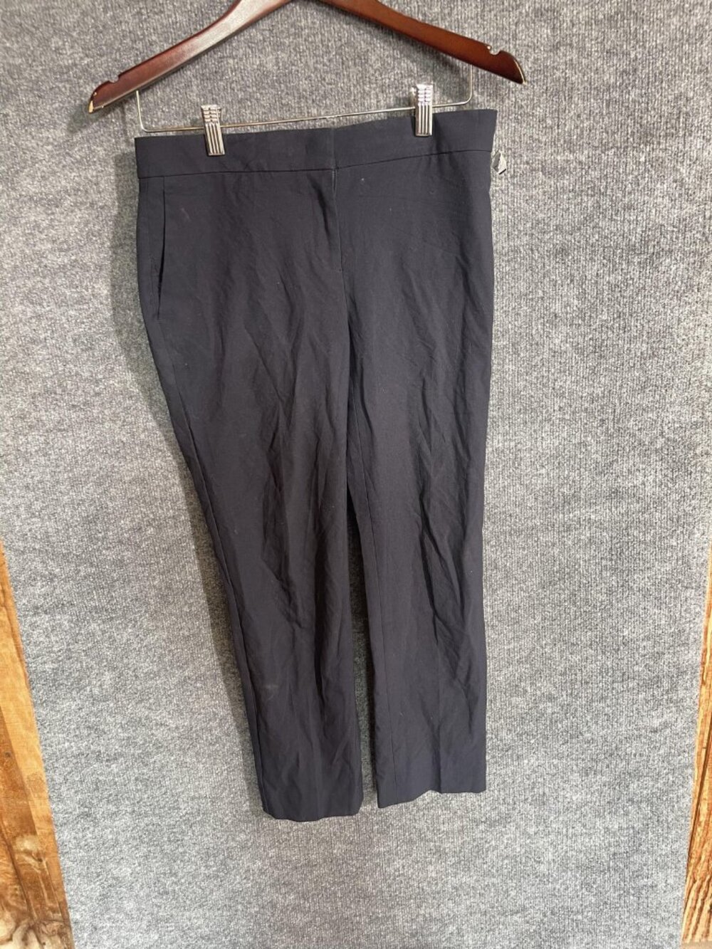 Ann Taylor Dress Pants Womens 2P Black Straight Leg Stretch Lined Work Office